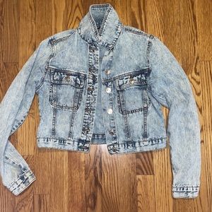 Cropped denim jean jacket